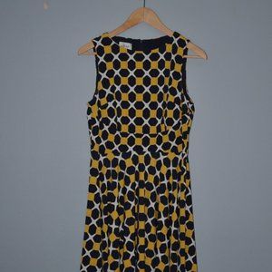 Navy and Yellow Sleeveless Jersey Dress